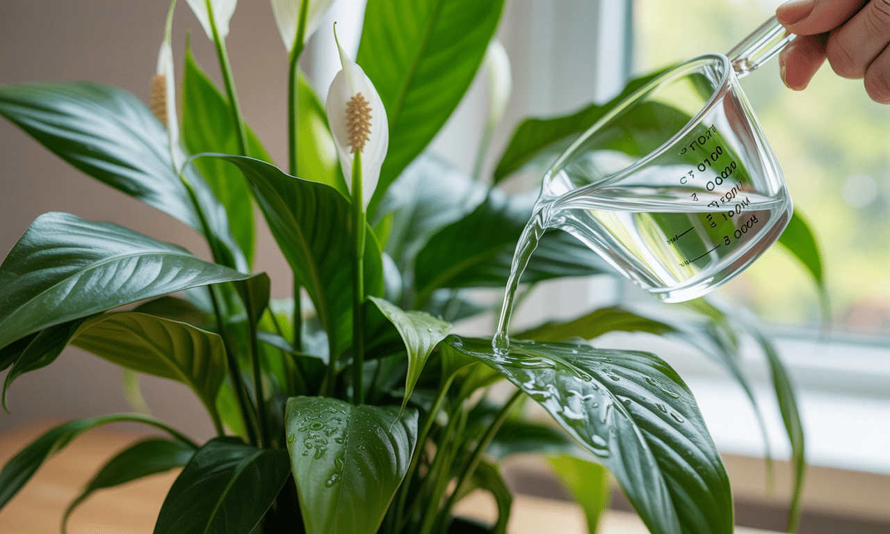 dowiedz się, jak dodać 1 łyżkę do wody i podlewać skrzydłokwiat, aby jego liście stały się zdrowe już w kilka dni.