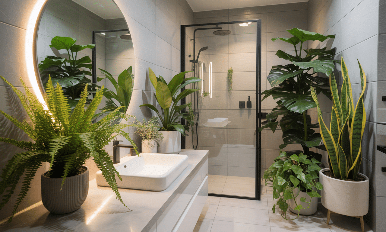 postaw je w łazience, aby ozdobić wnętrze i skutecznie pochłaniać wilgoć oraz nieprzyjemne zapachy, tworząc przyjemną atmosferę.