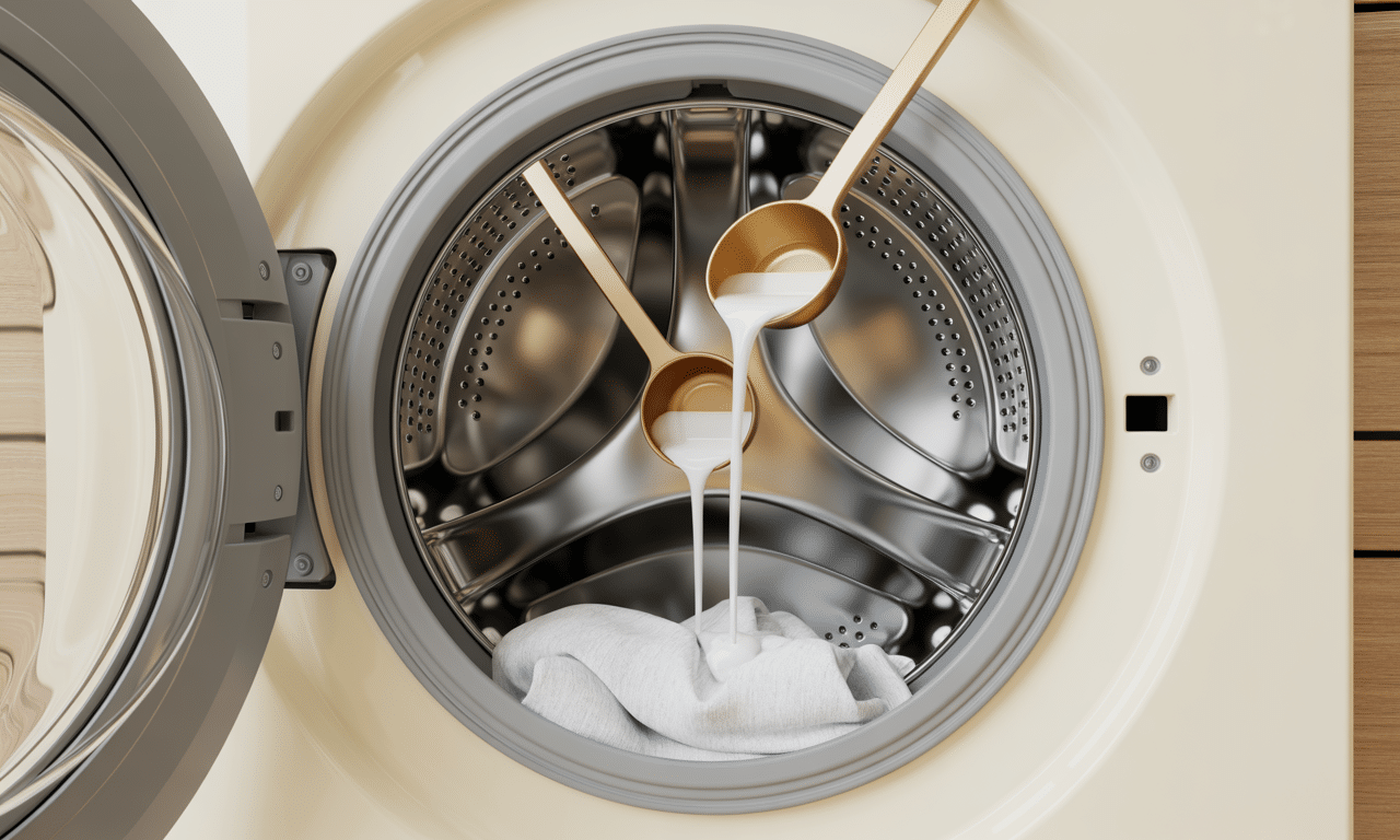 dodaj 2 łyżki do bębna zamiast płynu do płukania, aby pranie pachniało świeżo, a bęben pralki był jak nowy. sprawdź prosty trik na czyste i pachnące ubrania!